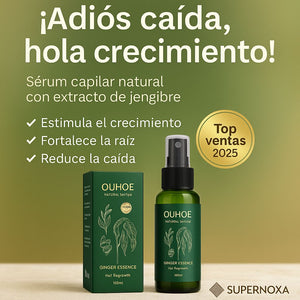 Natural hair serum with ginger extract, promotes hair growth, strengthens roots, reduces hair loss, top selling 2025.